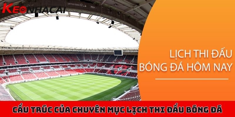 Chuyên mục tổng hợp lịch thi đấu bóng đá mới nhất trong ngày 2 Cấu trúc của chuyên mục lịch thi đấu bóng đá tại website Kèo Nhà Cái